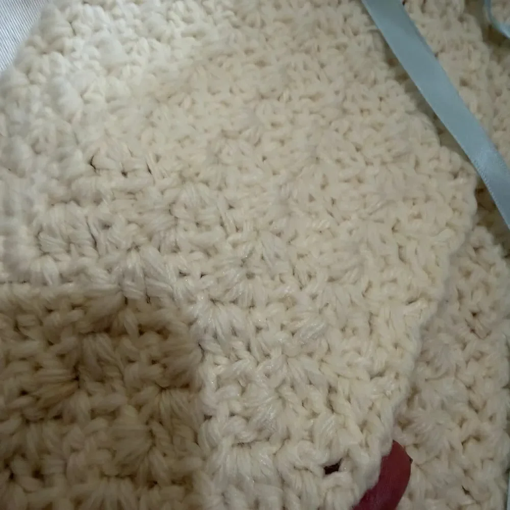 Hand Knit Baby Cream Cardigan Seater Tie Front Crochet